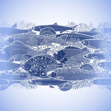 Grafik Okyanus balık kenarlık