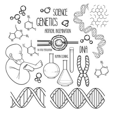 Genetic research set clipart