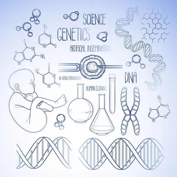 Genetik araştırma küme — Stok Vektör