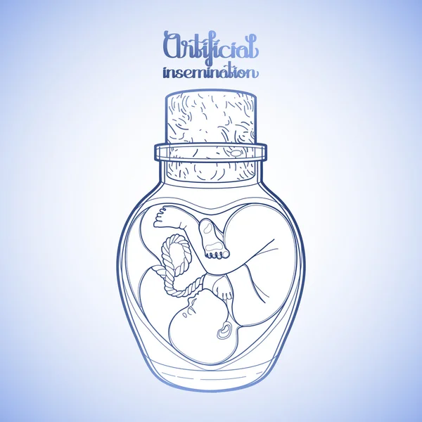 Grafische foetus in de fles — Stockvector