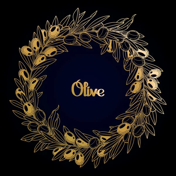 Couronne d'olive graphique — Image vectorielle