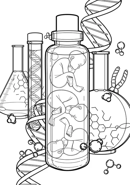 Графический плод в стеклянной бутылке — стоковый вектор