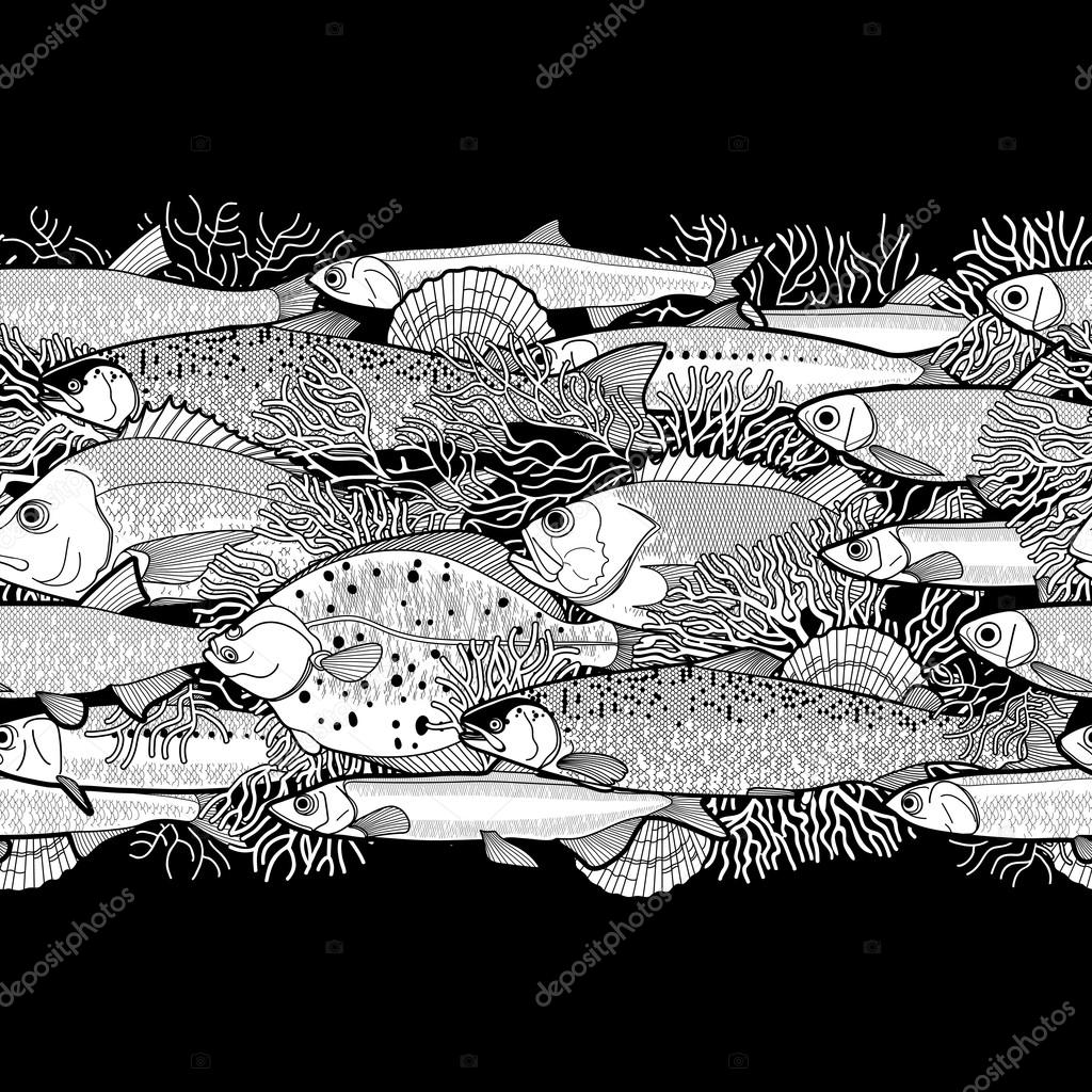 Download Graphic ocean fish border — Stock Vector © homunkulus28 ...
