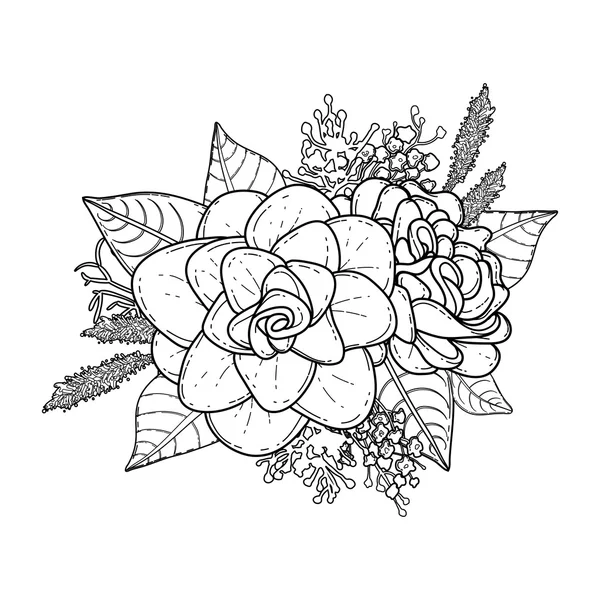 Vinheta floral gráfica — Vetor de Stock