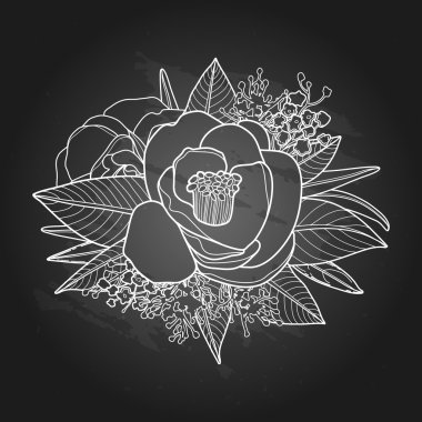 Grafik çiçek skeç