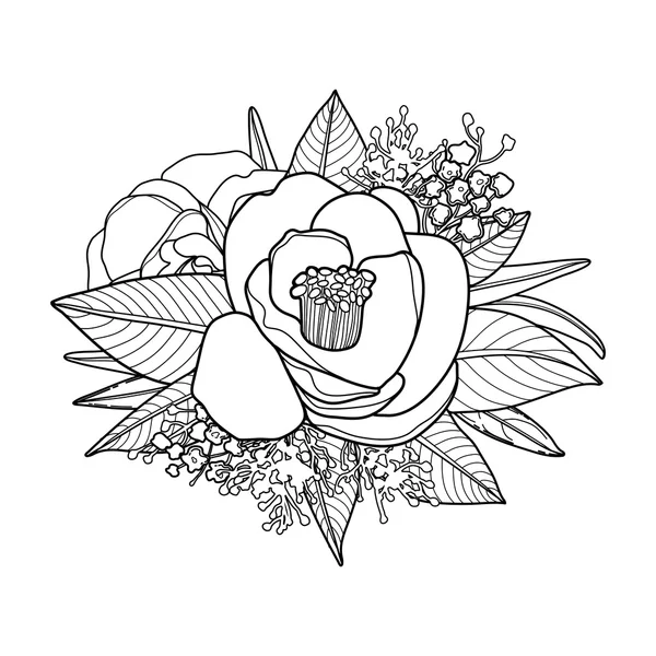 Grafische floral vignet — Stockvector