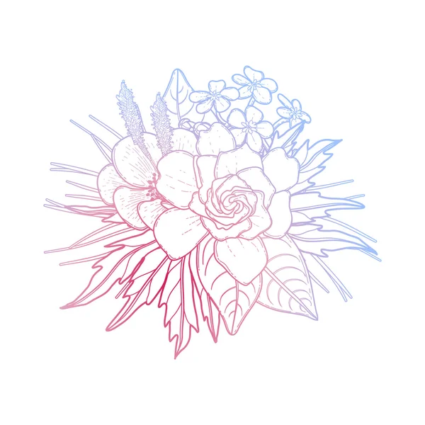 Grafische floral vignet — Stockvector