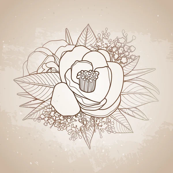 Vignette florale graphique — Image vectorielle