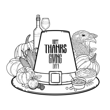 Grafik Şükran günü şapka