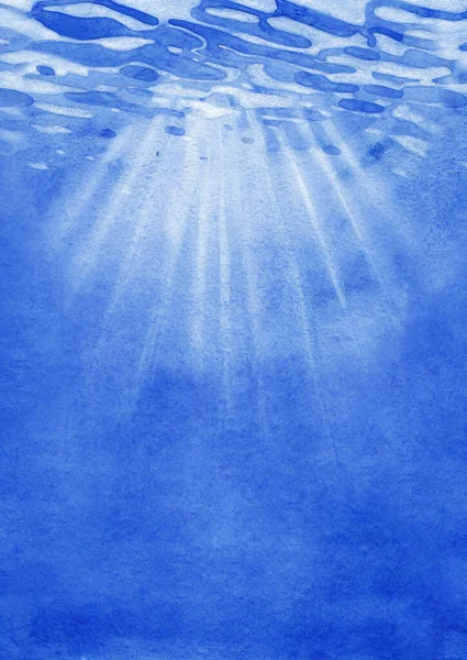 Ηλιαχτίδες κάτω από την κυματιστή επιφάνεια του ωκεανού — Φωτογραφία Αρχείου