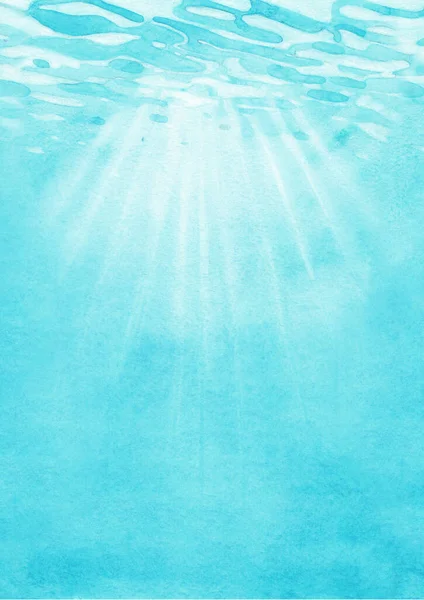 Ηλιαχτίδες κάτω από την κυματιστή επιφάνεια του ωκεανού — Φωτογραφία Αρχείου