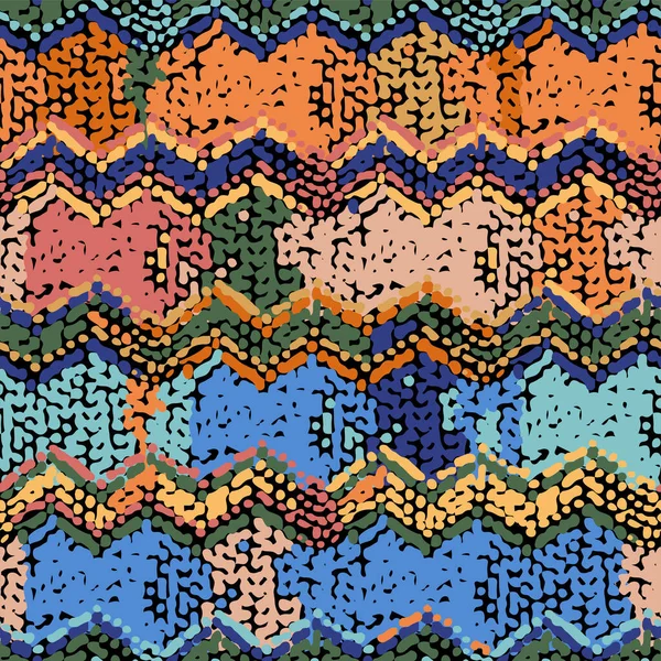 Nahtloses Muster traditioneller afrikanischer Zickzack-Ornamente — Stockvektor