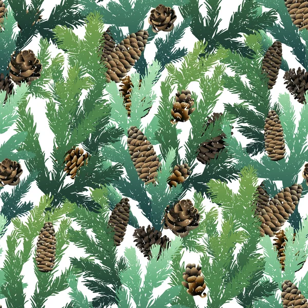 Christmas  coniferous seamless pattern — ストックベクタ