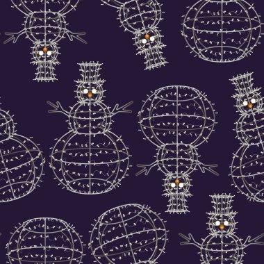 Parlak Noel kardan adam desen