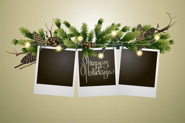 針葉樹のデザインのクリスマス カード — ストックベクタ