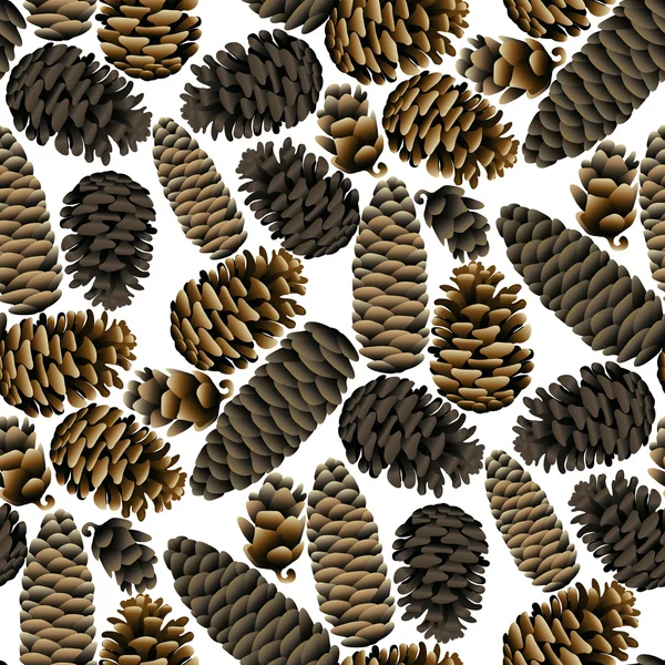 Seamless pattern of the pine cones — Stock Vector