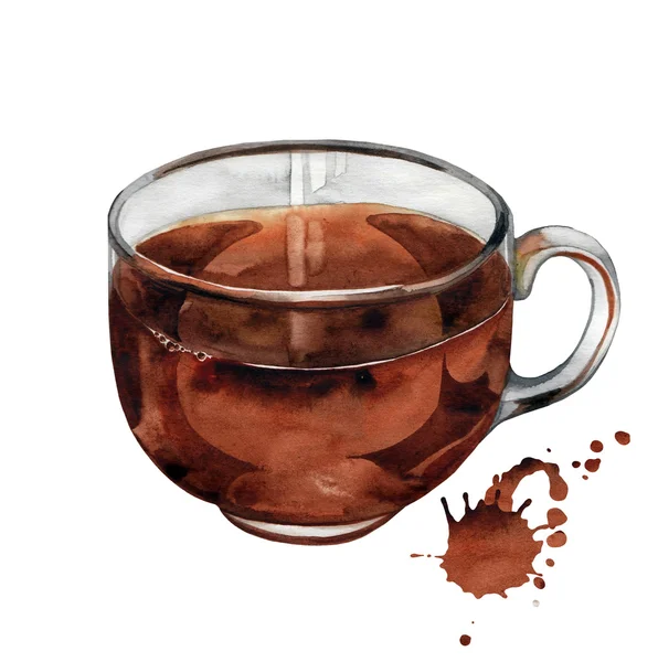 水彩紅茶カップ — ストック写真