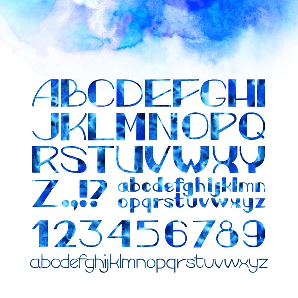 El çizimi suluboya alfabesi — Stok fotoğraf
