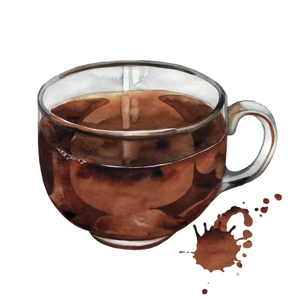 水彩紅茶カップ — ストックベクタ