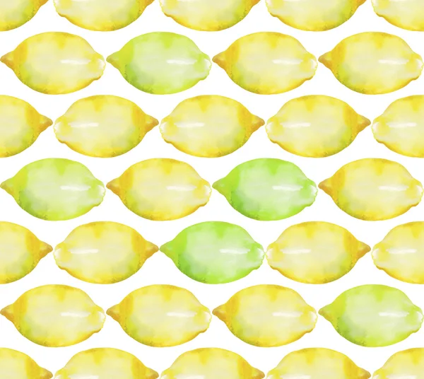 Aquarel citroen patroon — Stockfoto