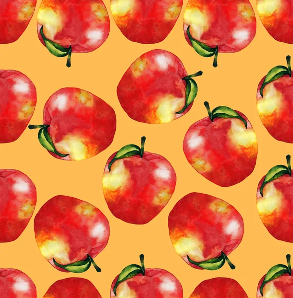 Aquarel apple naadloze patroon — Stockfoto