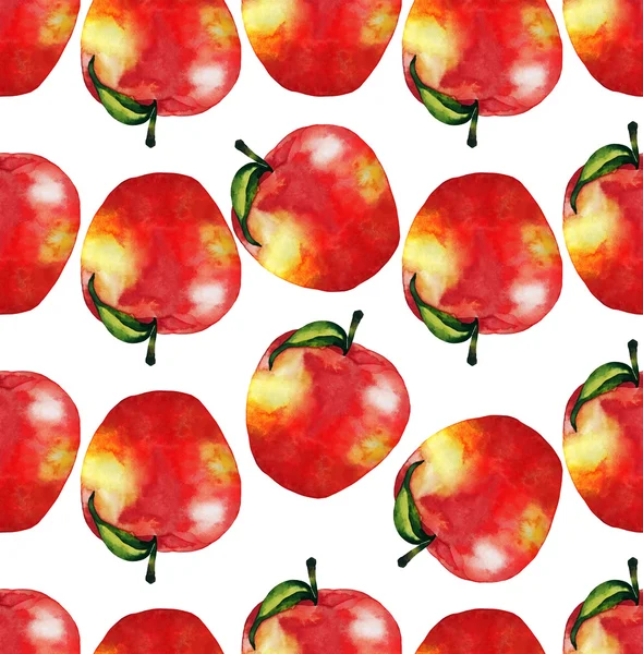 Watercolor apple seamless pattern — Stock Photo, Image