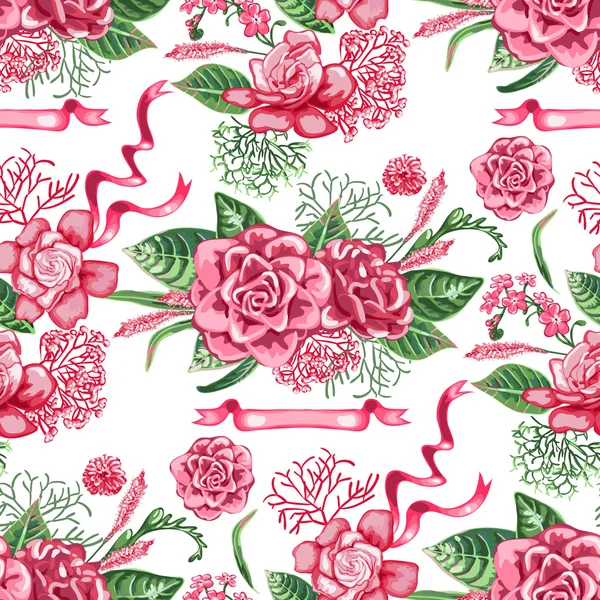 Motif floral vectoriel sans couture — Image vectorielle