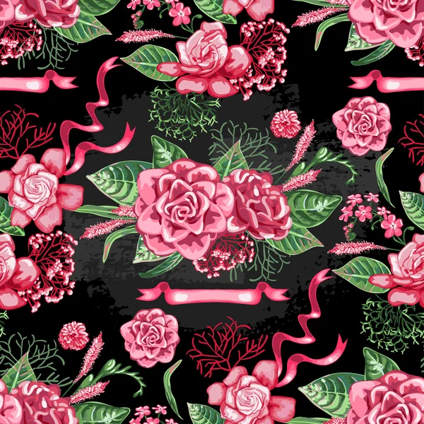 Motif floral vectoriel sans couture — Image vectorielle