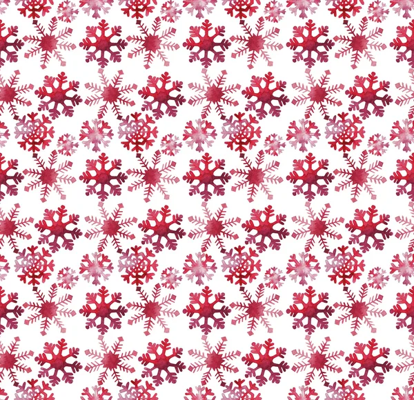 Watercolor pattern with snowflakes — Stock Photo, Image