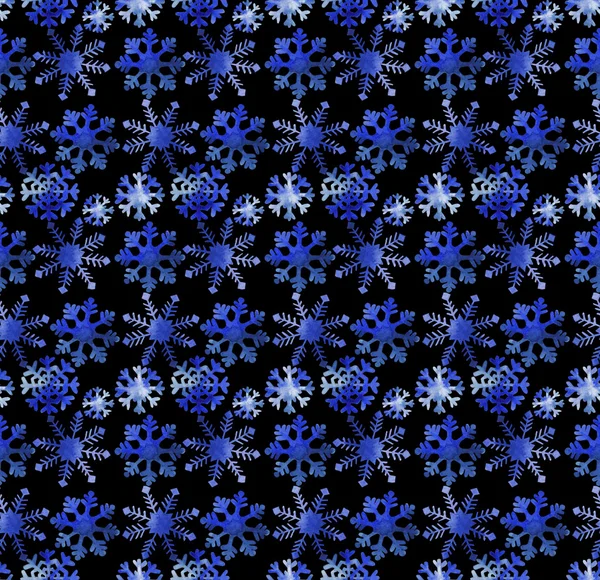 Watercolor pattern with snowflakes — Stock Photo, Image