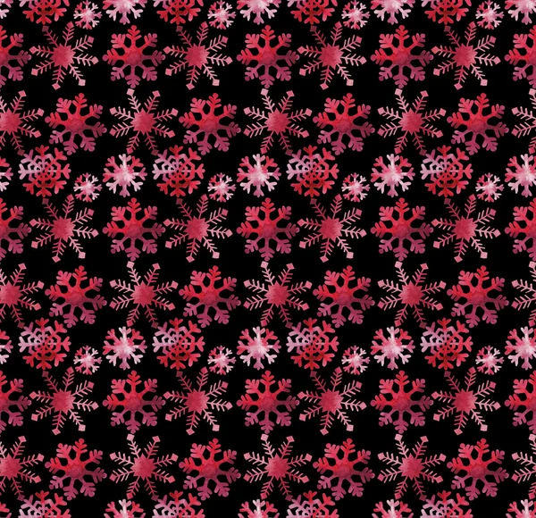 Watercolor pattern with snowflakes — Stock Photo, Image