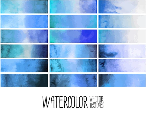 Blaue Aquarell-Farbverlauf-Rechtecke — Stockvektor