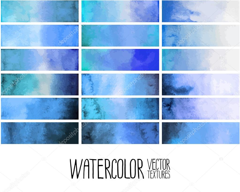 Blue watercolor gradient rectangles