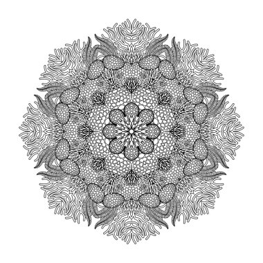 Grafik mercan süsleme daire