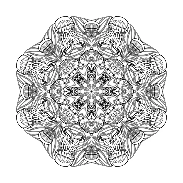 Grafische koraal cirkel ornament — Stockvector