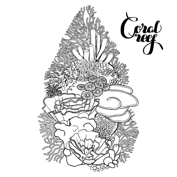 Diseño del arrecife de coral — Vector de stock