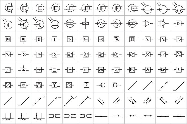 96 Electronic and Electric Symbols v.3