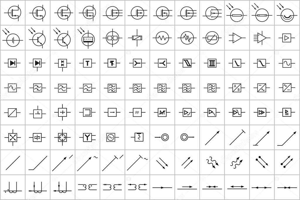 96 Electronic and Electric Symbols v.3