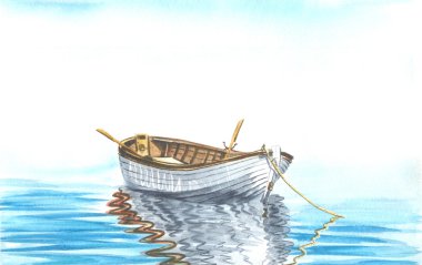 Gemi deniz kum suluboya