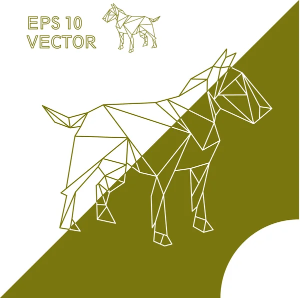 Geometric animal dog outline — Stock Vector