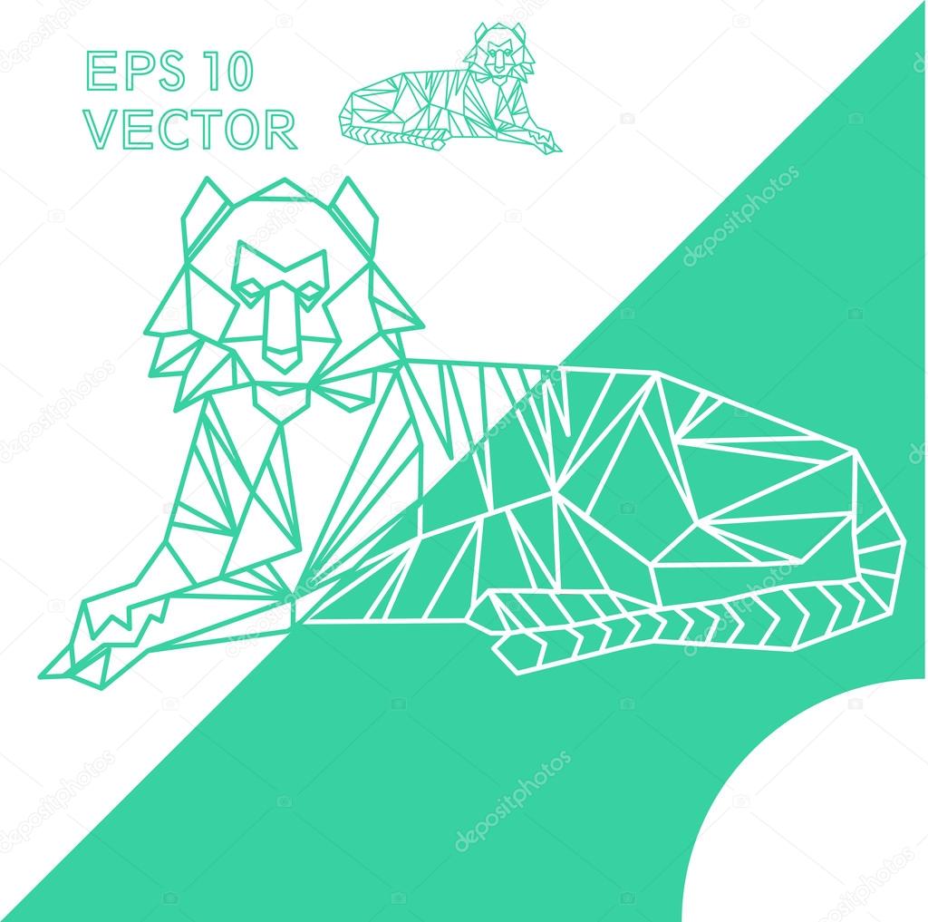 Geometric animal   tiger outline