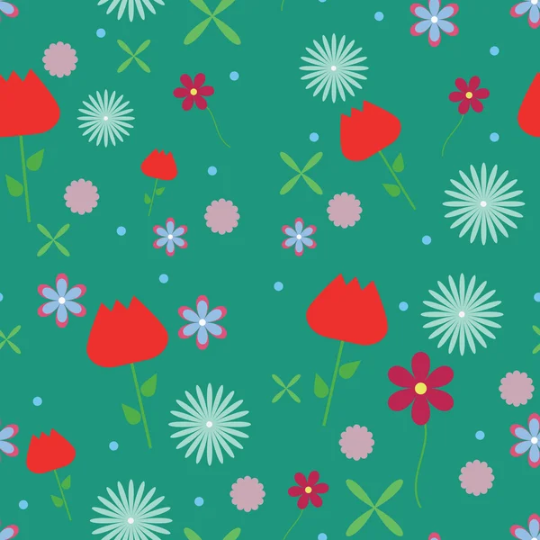 seamless pattern flowers tulips vector