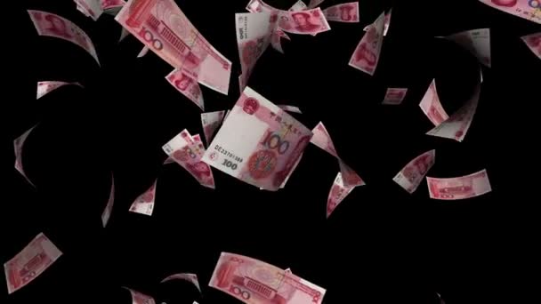Banconote cinesi in calo — Video Stock