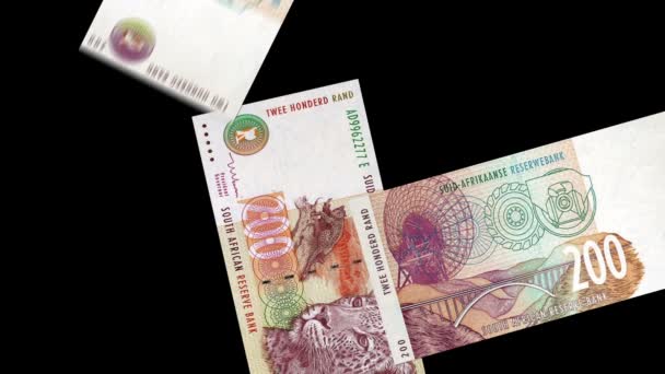 Счета из Южной Африки заполняют экран — стоковое видео