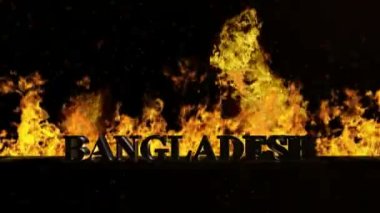 Ateş yanan üzerinde Bangladeş işareti