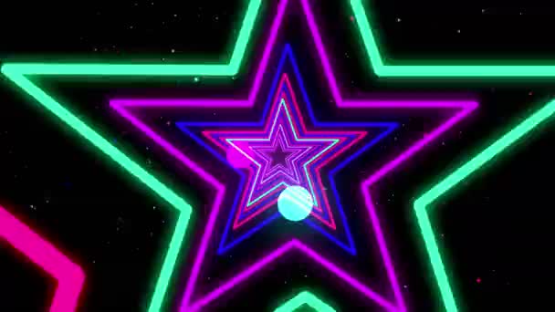 Hvězda neonové pruhy — Stock video