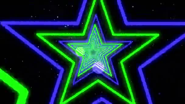 Sterne-Neon-Streifen — Stockvideo