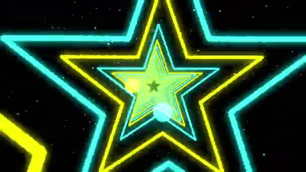 Star neon streaks — Stock Video