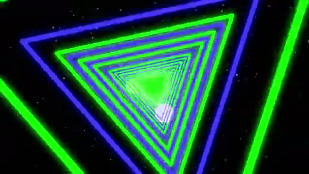 Triângulos de néon de energia — Vídeo de Stock
