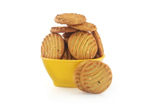 Ινδική γλυκά μπισκότα με μπολ — Φωτογραφία Αρχείου